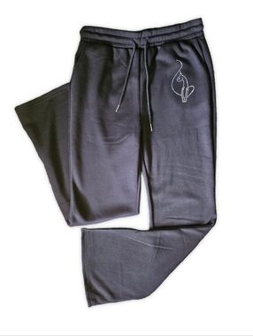 Baby Phat New Black Flare Wide leg Sqeatpants Adjustable Womens Large
